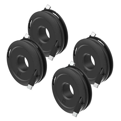 Side Winder Mini and Max Headphone, Earbud and Charging Cable Winder and Organizer Perfect for Wrapping Earbuds and Cords for Travel and Organization 4-Pack (Black, Max)