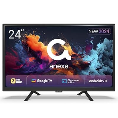 anexa - Smart TV 24 Pulgadas HD Android 11 Google Assistant Control por Voz televisión TDT 2024. Televisor con 3 años de garantía SMART24C01HG. Televisores compatibles Netflix Prime Video y más