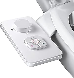 Bidet Attachment - SAMODRA Non-electric Cold Water Bidet Toilet Seat Attachment with Pressure Controls,Retractable Self-cleaning Dual Nozzles for Frontal & Rear Wash - White