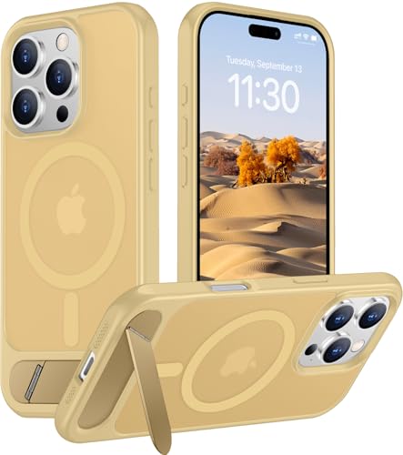 Image of Magnetic Compatible with iPhone 16 Pro Case, [Built-in Invisible Kickstand][Compatible with MagSafe] [Military Grade Shockproof] Slim Translucent Matte Phone Case for iPhone 16 Pro 6.3 inch
