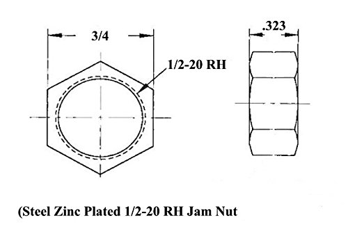 QSC 1/2 X 1/2-20 Economy 4-Link Rod End Kit with 1/2-3/8 High Misalignment Spacers, Rod End, Heim Joint