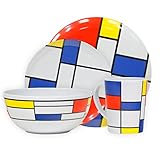 Melamine Set De Stijl - 16pc 100% Melamine Dinner Set For Caravan...