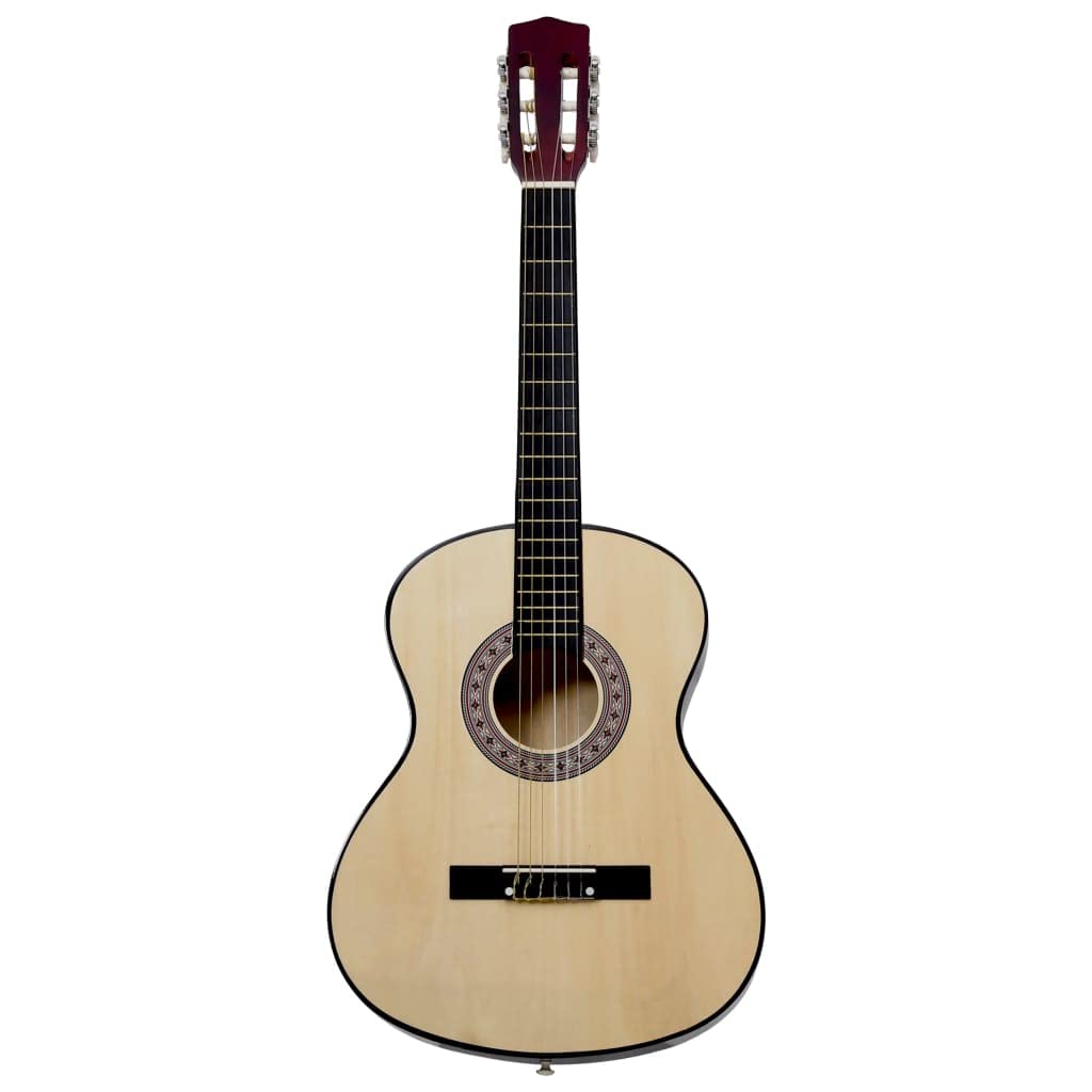 vidaXL Set de Guitarra Clásica Niños y Principiantes 8 Plazas Aficionados Instrumento Musical Acústica Óptima para Jóvenes Alumnos 3/4 36"