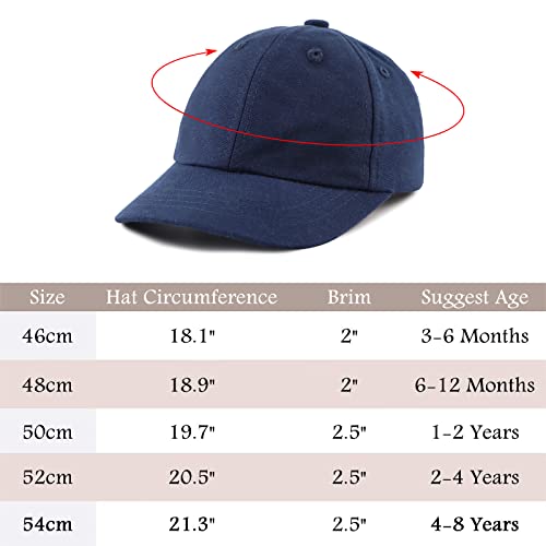 Summer Toddler Baseball Hat Cotton Infant Baby Boy Hats Outdoor Beach Sun Cap For Kids Girls (46Cm, Navy) #TOP5