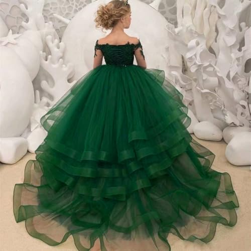 Long Sleeve Flower Girl Dress for Wedding Princess Dress Kids Formal Party Ball Gown Tulle Pageant Dress3