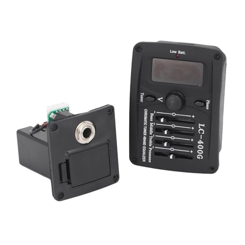 Ecualizador de 4 bandas para guitarra acústica, preamplificador con afinador cromático y captador piezoeléctrico, modelo Aramoxgoqw3ecmfa miniatura 6