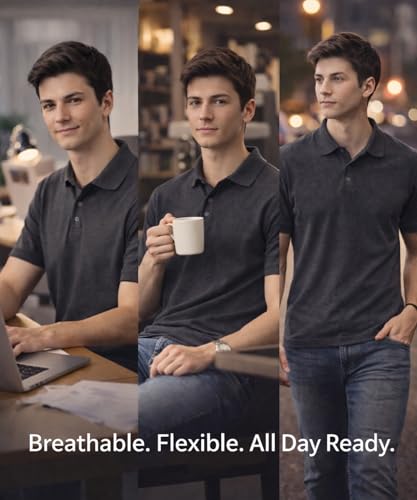 Image of AWG ALL WEATHER GEAR Men's Cotton Blend Polo T-Shirt | Plain Regular Fit | Soft Breathable Fabric | Casual & Formal Wear | Half Sleeve | Collared T-Shirt | Mens Tshirts | Tees for Man