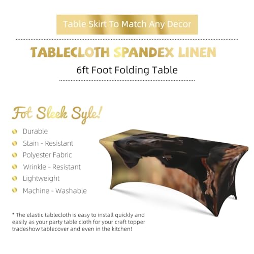 Nappe de table rectangulaire élasthanne 1m80 lavable sans repassage - 6