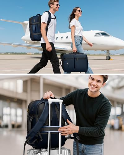 Image of MATEIN Personal Item Backpack 18x14x8, Expandable Underseat Travel Backpack | Large Carry on Bag Luggage, Shoe Compartment Removable, TSA Approved, Fit 17.3 inch Laptop, For Frontier Airlines, Blue
