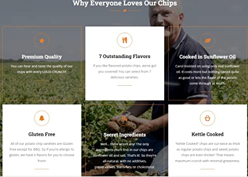 Potato Chips By North Fork Of Long Island | Kettle Cooked, All Natural, No Cholesterol, Super Crispy, Healthy | 6 Oz (6 Pack)… (Bbq) #TOP4