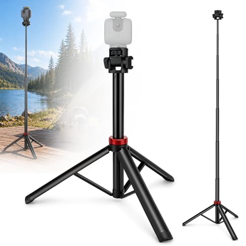 YIBEICO Camera Stand for Xbotgo Chameleon Lightweight Aluminum Extendable Tripod with 1/4 Thread & Cold Shoe Mount Portable Travel Tripod for Camera Vlog and Outdoor Video Recording
