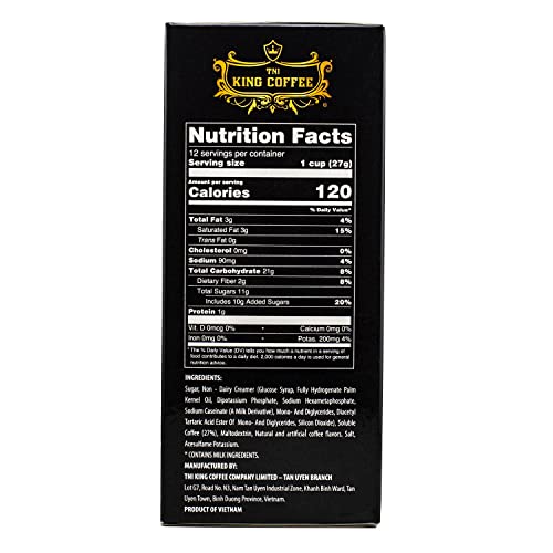King Coffee 3in1 X3 Instant Vietnamese Coffee Packets, Box 12 sticks x 0.95 oz (27g), Boost Energy Cafe Mix, Perfect for Powerful Day (1)
