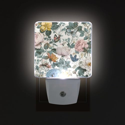 Lámpara de noche con sensor automático y diseño floral miniatura 2
