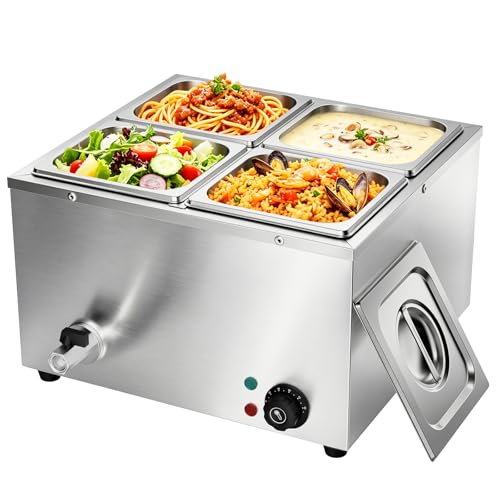 Pentola per Bagnomaria Elettrica: La Classifica dei Più Venduti nel 2025 10 TAIMIKO Scaldavivande professionale bagnomaria elettrico per buffet in acciaio inossidabile da 1500W, 220V, dotato di 4 ciotole 1/6