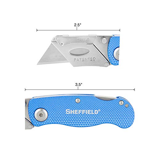 Sheffield Faca utilitária Ultimate Lock Back 12113, dobrável, faca de cortador de caixa, faca de car