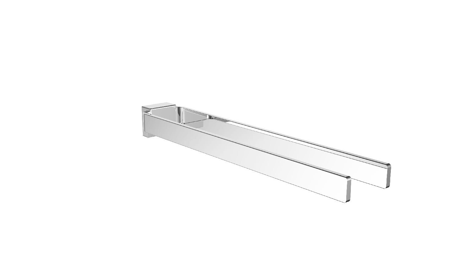EMCO CUE Handtuchhalter zur Wandmontage, starre Handtuchstange aus Metall, hochwertiger Badetuchhalter für Handtücher Chrom 2 Armig