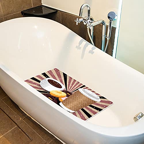 Tapis de bain antidérapant avec ventouses et trous de drainage café - 6