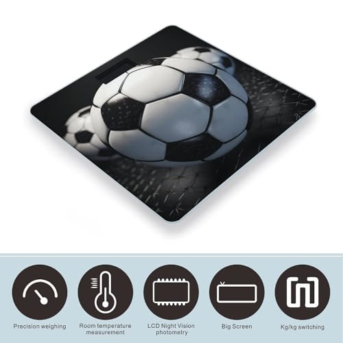 Báscula digital de baño con diseño balón de fútbol miniatura 3