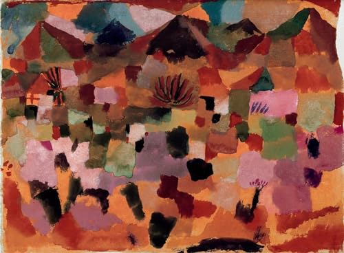 Impression Paul Klee chaîne de montagnes toile premium pour décoration murale