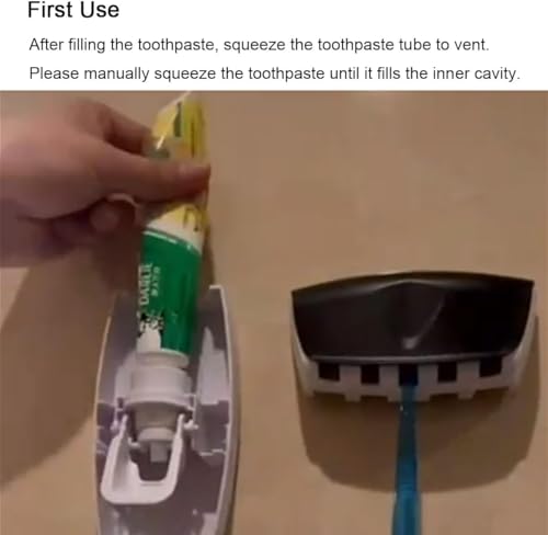 Image of Automatic Toothpaste Dispenser with Toothbrush Holder, Wall Mounted (Malti Colour)