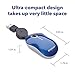 Verbatim Wired Optical Computer Mini USB-A Mouse - Plug & Play Corded Small Travel Mouse with Retractable Cable – Blue 98616