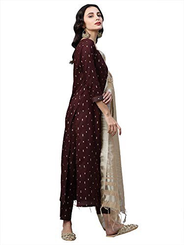 Image of INDO ERA Women's Viscose Rayon Solid Straight Kurta Palazzo With Dupatta Set(IE17KD6MR1943)
