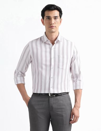 Image of Arrow Checked Slim Fit Mens Formal Shirt - Cotton, Breathable & Comfortable, Full Sleeves Shirts for Men