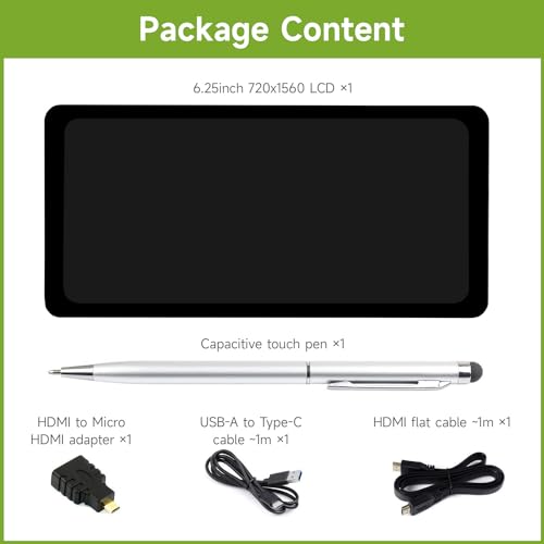 Image of waveshare 6.25inch Capacitive Touch Display, Compatible with Windows 11 /10 /8.1 /8 /7, Supports Raspberry Pi 5 /4B /A+ /B+ /2B /3B /3B+ /Zero W /Zero WH, HDMI Interface, IPS Panel, 5-Point Touch