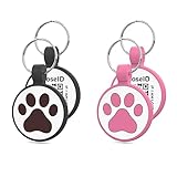 WhoseID QR Code Cat Tag, Modifiable Pet Online Profile Display Page, Multiple Emergency Contact, Silent Silicone, Collar Accessories, Personalized Cat Tag (Small Breeds - 1', Black & Rose)