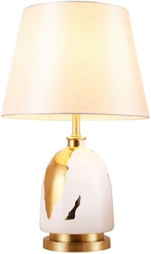 JIAMEI - Lámpara de mesa de cerámica creativa y cálida para dormitorio lámpara de mesita de noche minimalista americana para sala de estar lámparas