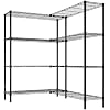 Tier Storage Shelves Standing Shelf Units NSF Wire Garage Organizer Heavy Duty Garage Shelving Unit L Shaped Clothes Rack for Corner Laundry Bathroom Kitchen Pantry Closet (Black, 4 Tire)