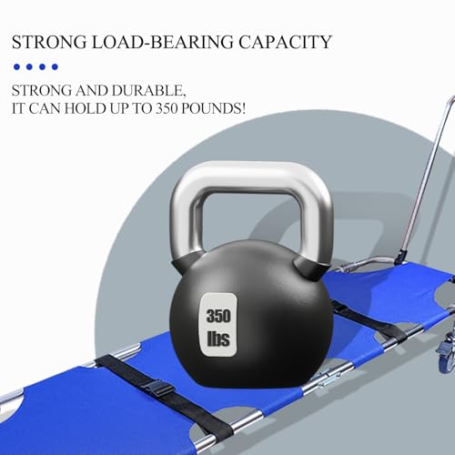 Image of JJFFTAO，Rescue Stretcher，Medical Stretcher，Aluminum 4-Wheel Foldable Stretcher Trolley with Drawbar，Gurney Stretcher can Hold 350 lbs，Used in fire Rescue, Fitness venues, Hospitals, etc
