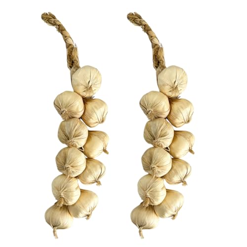 UNCLEJUM Set 2 Aritificial Realistic Onion String, Lifelike Realistic Vegetable Props for Home Kitchen Décor,Photography Props