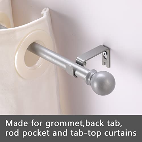 Image of GXOACKJ 2 Pack Silver Curtain Rods for windows 32 to 48 inch, 5 /8 inch Splicing Heavy Duty Metal Curtain Rod Set with Brackets