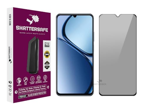 Image of Anti-Spy Privacy Tempered Glass Compatible For Realme Narzo N63 [Pack of 1]. 9H Hardness, Anti-Scratch, Edge-to-Edge Protection With Easy Installation Kit & Case Friendly Fit.