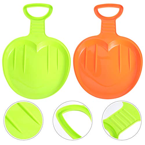 BESPORTBLE 2Pcs Crianças Board Ski Trenós De Neve Trenó De Plástico Pad Crianças Trenó Esqui Snowboa