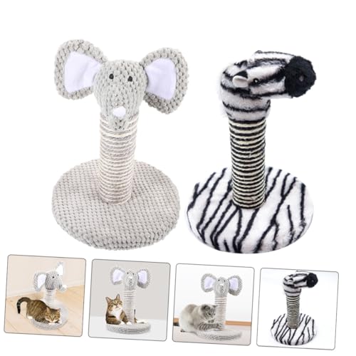 Beaupretty set 2 rascadores para gato diseños elefante y cebra miniatura 5