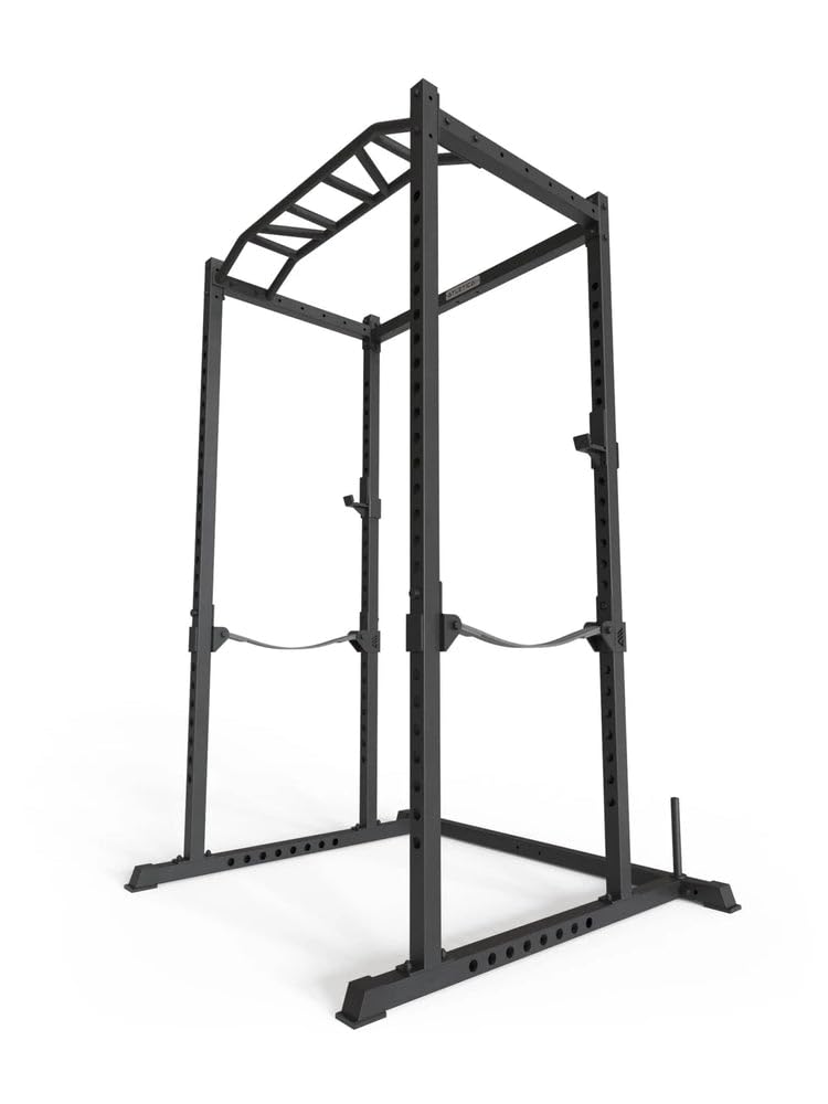Atletica R5-Base Power Rack | Squat Rack Basiskäfig für Grundübungen | Multi-Grip Klimmzugstange, Safety Straps, J-Hooks & Gewichts-Pins | in Zwei Höhen verfügbar