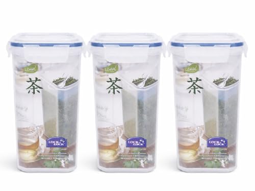 Image of LocknLock Airtight Food Storage Containers 1.2 Litre (Pack of 3) | BPA Free Plastic Kitchen Storage Dabba Set | Leakproof 4 Side Lock | Stackable Square Fridge Organizer | Transparent