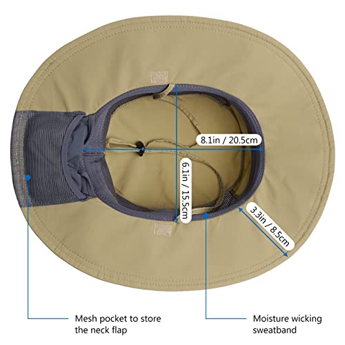 Image of BASSDASH UPF 50+ Sun Fishing Hat Water Resistant with Detachable Neck Flap