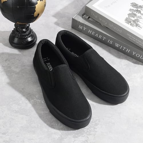 Image of JUDIS Women's Slip on Canvas Shoes Classic Sneakers Loafers Shoes Casual Fashion Shoes