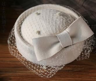 Pillbox Hat Fascinator Beret Wedding Party Top Hat Church Wool Hat for Women