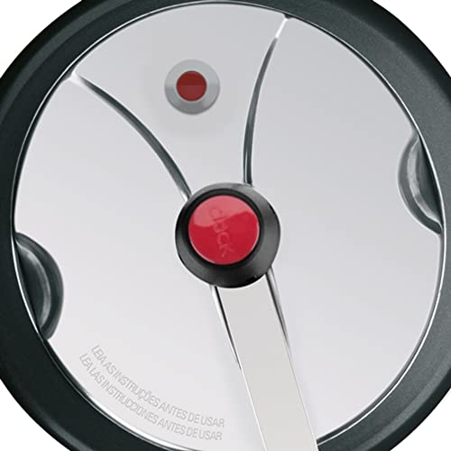 Panela de Pressão Revestida 4,5L Fechamento Interno, Clock 9295302824, Preto