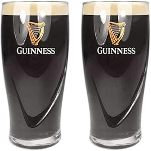 SP Guinness Pintglazen 20 oz/568 ml CE-gemarkeerd | Harpontwerp met reliëf | Set van 2 | Guinness Glass