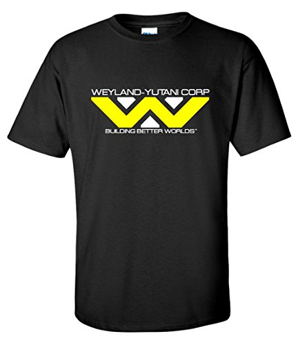 Weyland-Yutani Corp Alien 80s Ski-Fri Movie Film Black T-Shirt (Large)