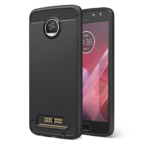 RKINC Case for Moto Z3 Play TPU Cover Ultra Thin, Lightweight Carbon Fiber Design Flexible Bumper Rubber Protective Case for Motorola Moto Z3 Play, Black