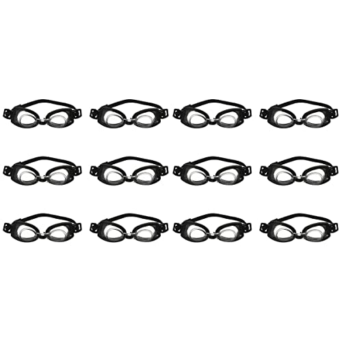 LOGOFUN 12Pcs Miniature Swimming Goggles Doll Swim Glasses Doll Summer Equipment (Black)