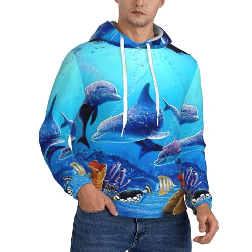 Sweat à capuche polaire classique bleu océan aux finitions soignées