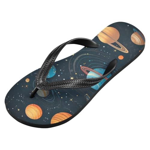 Women Beach Summer Casual Flip Flop Space PlanetsQuick Dry Sandals Slipper for Men 214B3115