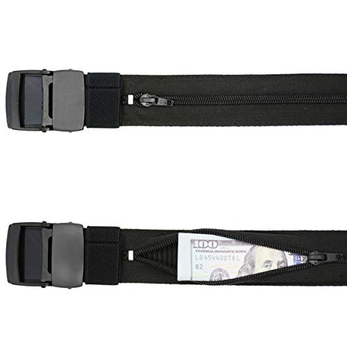 Waist Pack, Nylon Military Tactical Belt with Zinc Alloy Buckle, Security Travel Money Belt - Black3